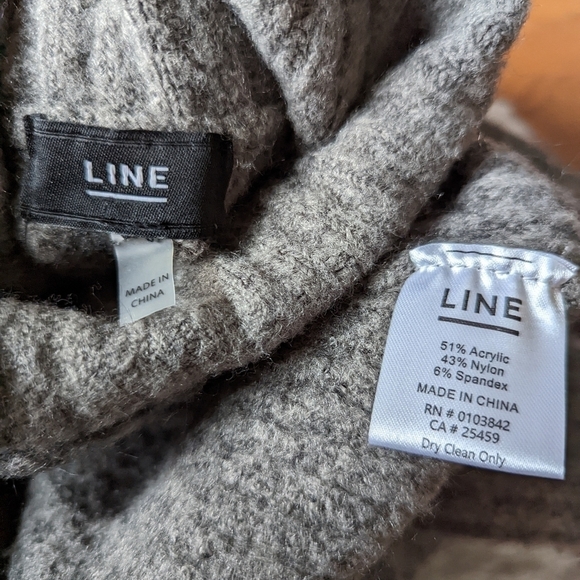 LINE knit turtleneck sweater grey medium large - Picture 6 of 7